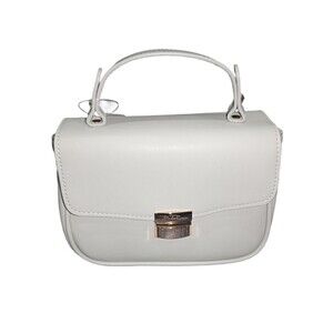 Bella Russo Top Handle Shoulder Crossbody Gray Bag Purse Gold Hardware Chain